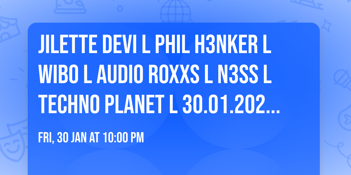 Jilette Devi l Phil H3nker l WIBO l audio roxxs l N3ss l Techno Planet l 30.01.2026 l Wilhelmshaven