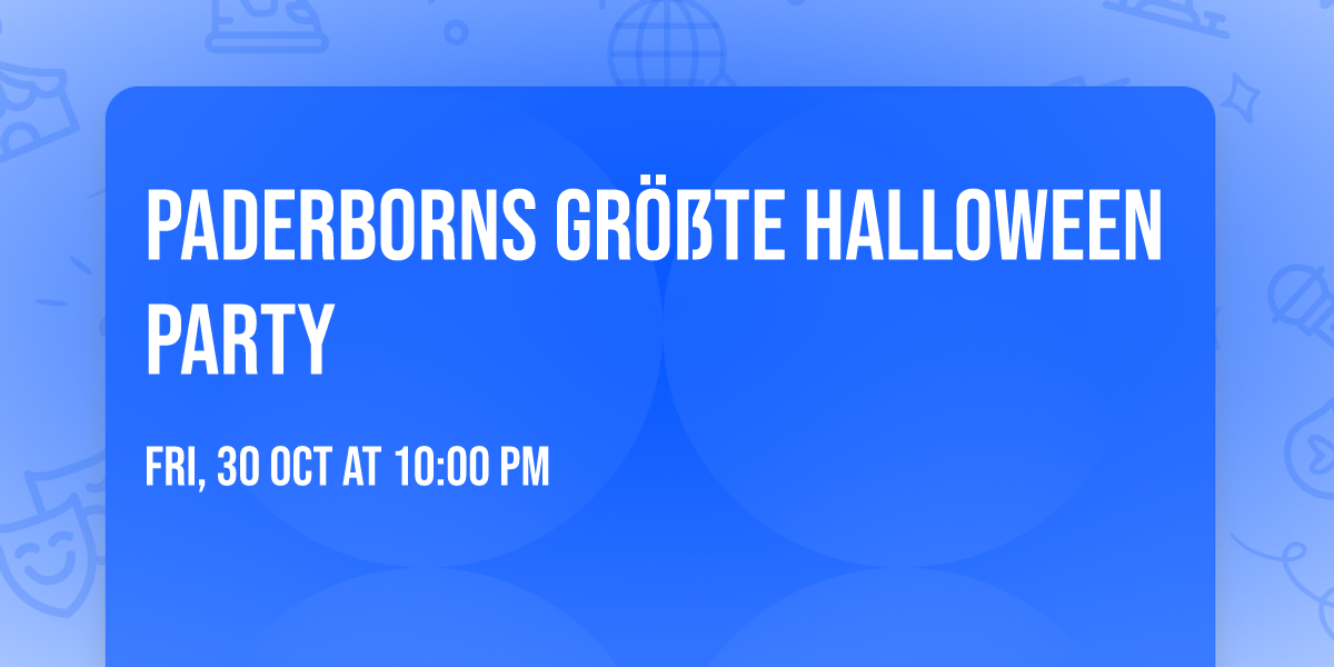 PADERBORNS GR\u00d6\u00dfTE HALLOWEEN PARTY