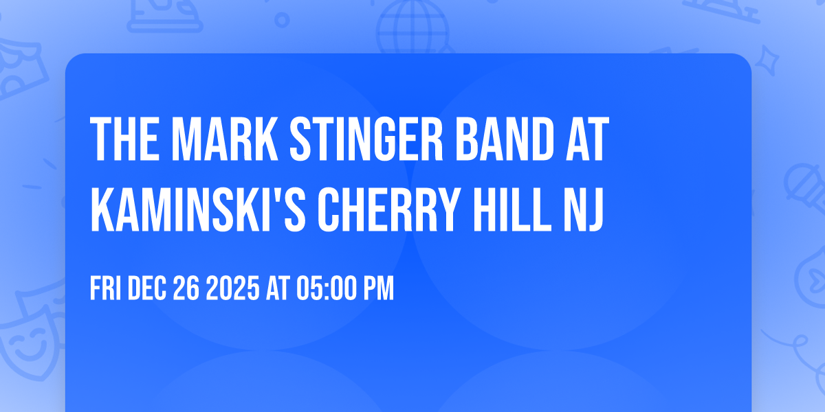 The Mark Stinger Band at Kaminski's Cherry Hill NJ 