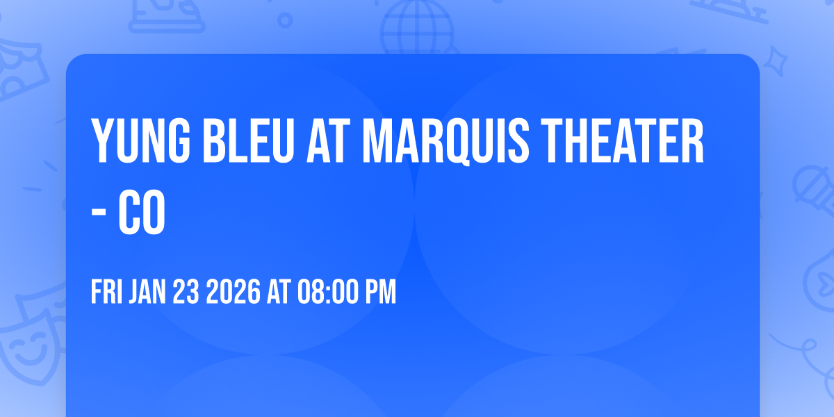 Yung Bleu at Marquis Theater - CO