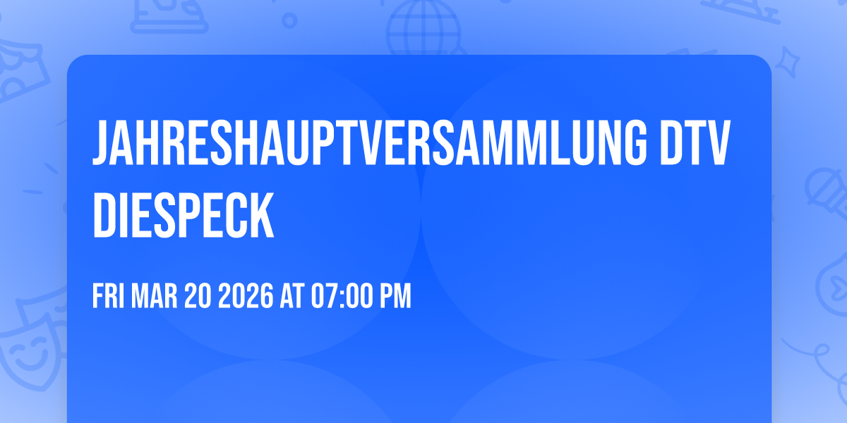 Jahreshauptversammlung DTV Diespeck