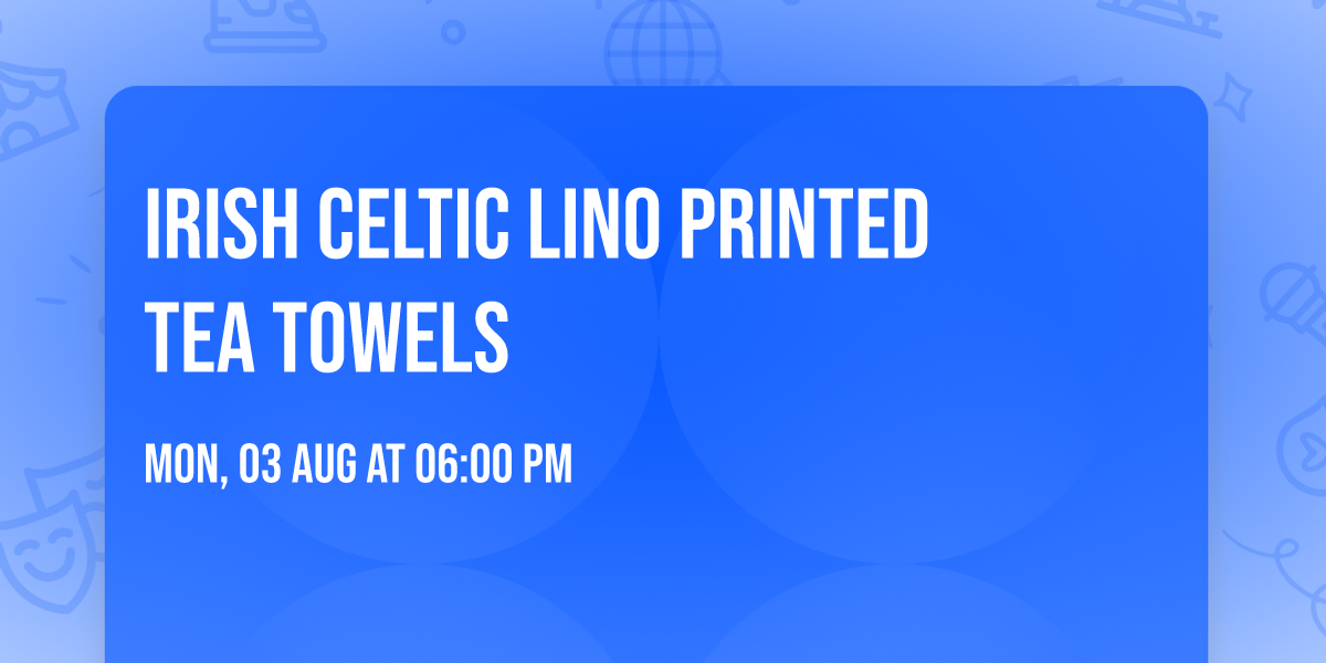 Irish Celtic Lino Printed Tea Towels