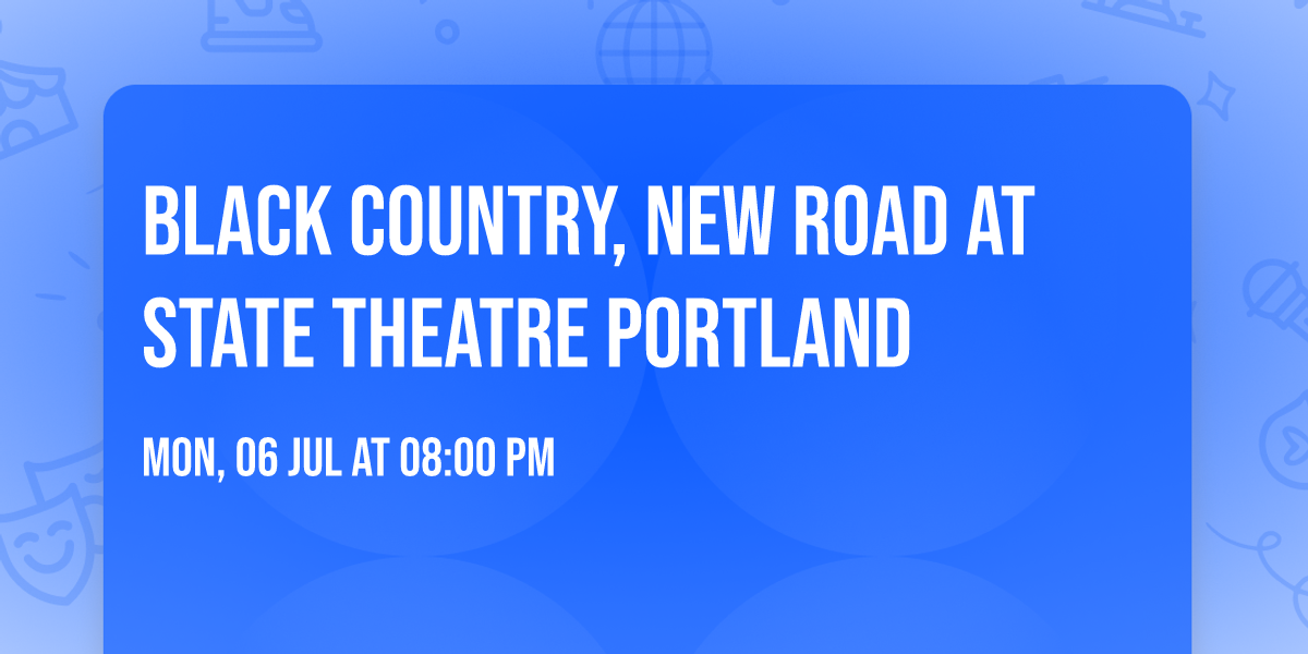 Black Country, New Road at State Theatre Portland