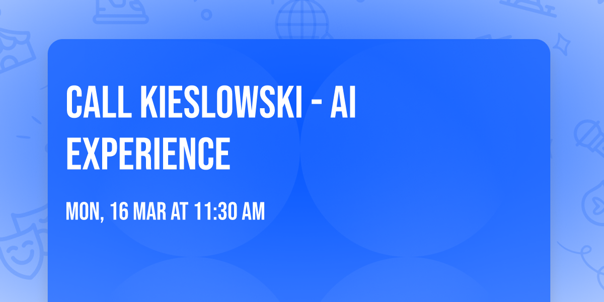 Call Kieslowski - AI Experience