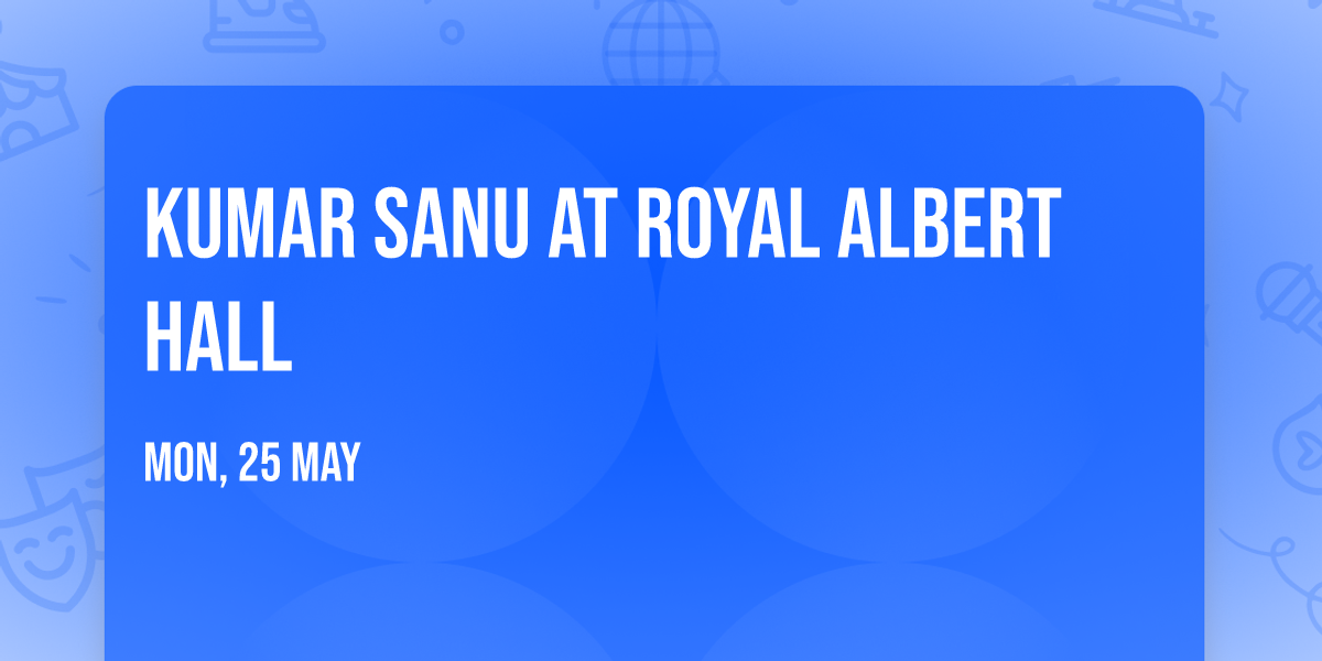 Kumar Sanu at Royal Albert Hall