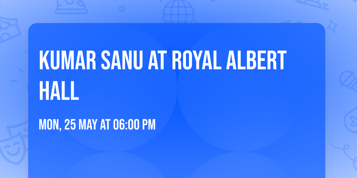 Kumar Sanu at Royal Albert Hall
