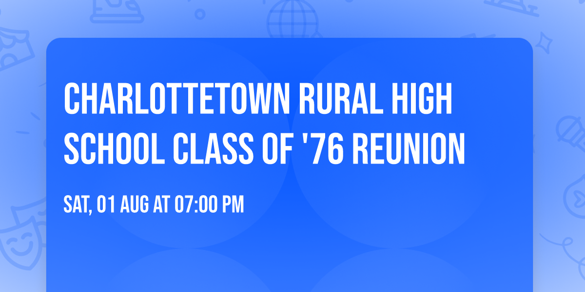 Charlottetown Rural High School Class of '76 Reunion 