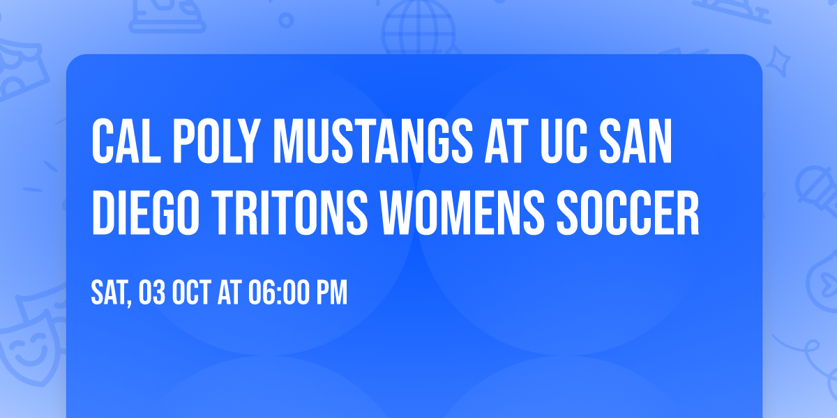 Cal Poly Mustangs at UC San Diego Tritons Womens Soccer