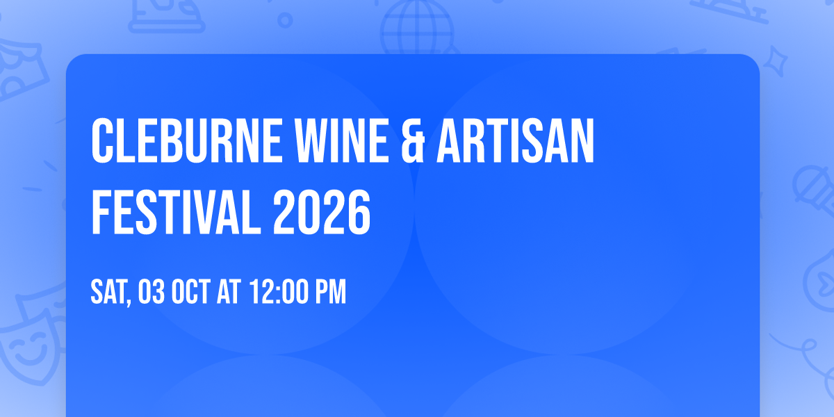 Cleburne Wine & Artisan Festival 2026