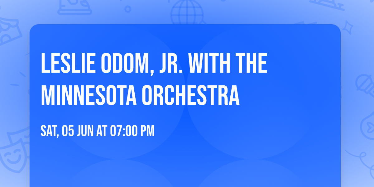 Leslie Odom, Jr. with the Minnesota Orchestra