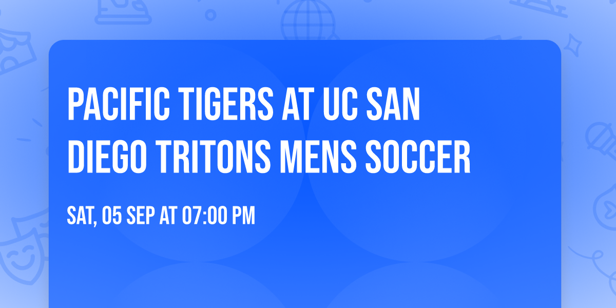 Pacific Tigers at UC San Diego Tritons Mens Soccer