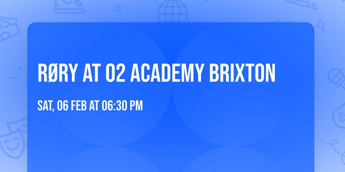 R\u00d8RY at O2 Academy Brixton