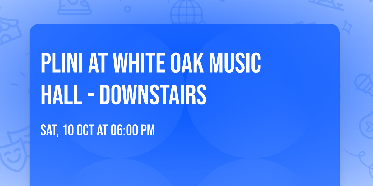 Plini at White Oak Music Hall - Downstairs