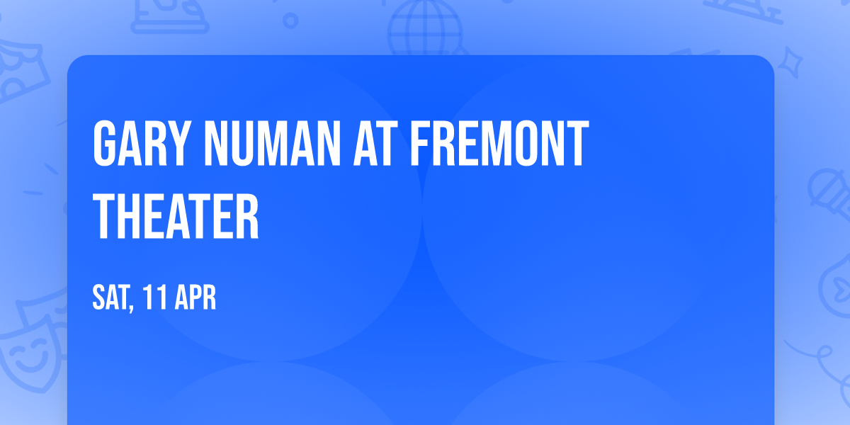 Gary Numan at Fremont Theater