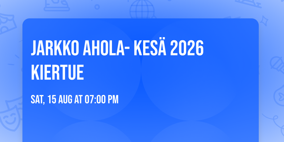 Jarkko Ahola- KES\u00c4 2026 kiertue