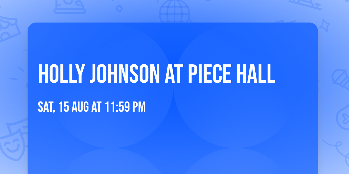 Holly Johnson at Piece Hall