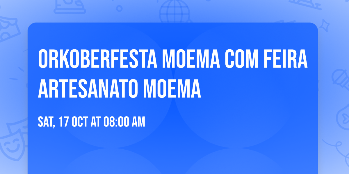 Orkoberfesta Moema com Feira Artesanato Moema \ud83c\udd93\ud83d\udc4d