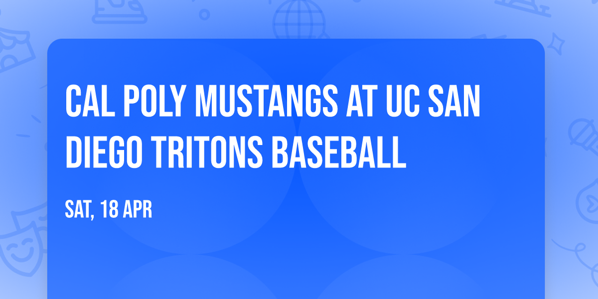 Cal Poly Mustangs at UC San Diego Tritons Baseball