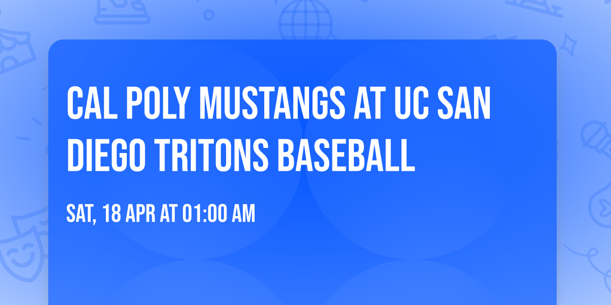 Cal Poly Mustangs at UC San Diego Tritons Baseball