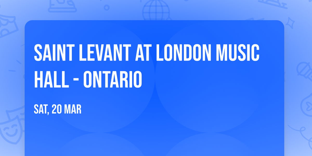 Saint Levant at London Music Hall - Ontario
