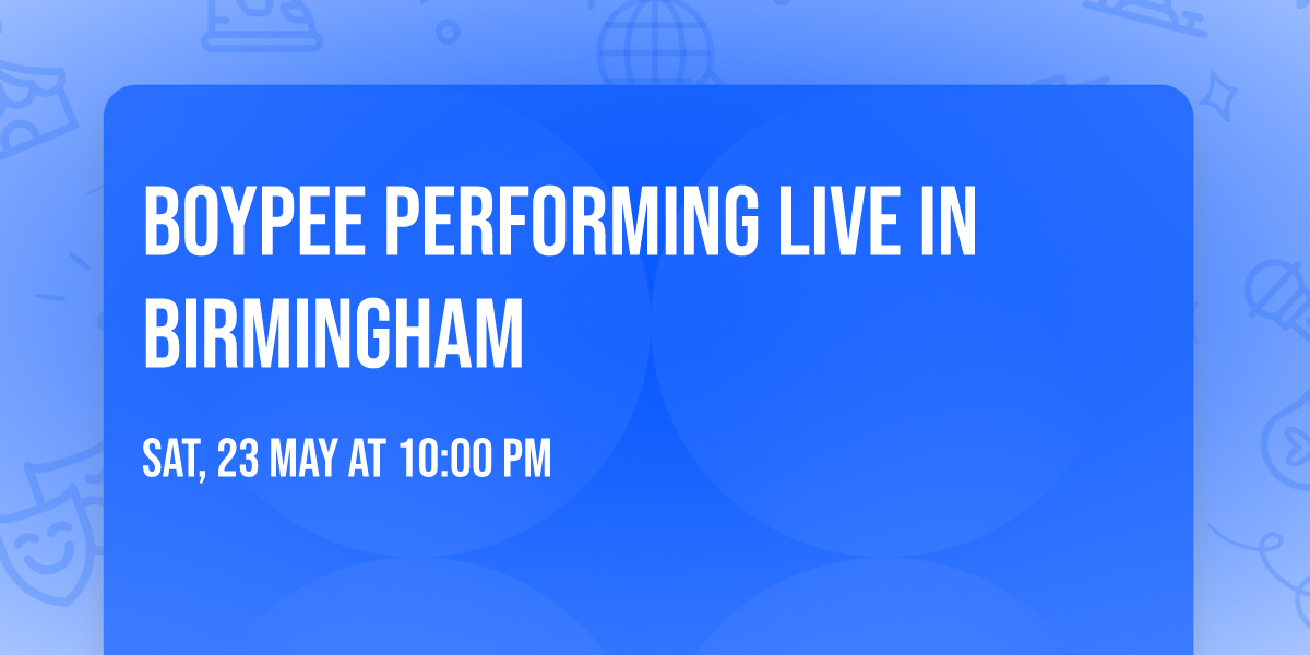BOYPEE PERFORMING LIVE IN BIRMINGHAM
