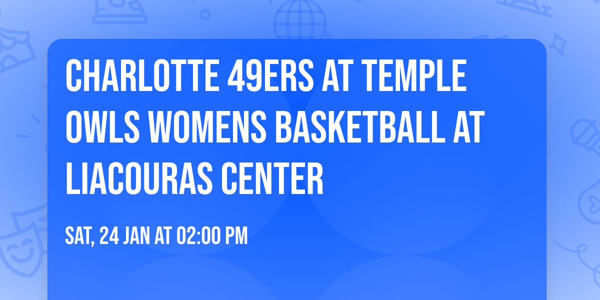 Charlotte 49ers at Temple Owls Womens Basketball at Liacouras Center