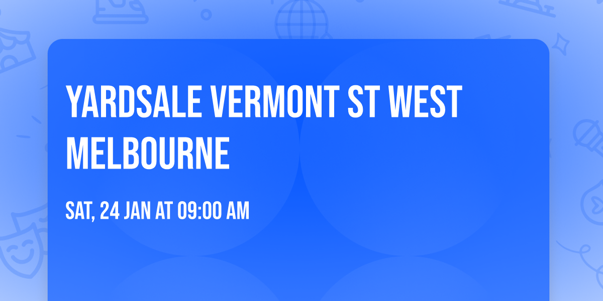 YardSale Vermont St West Melbourne 