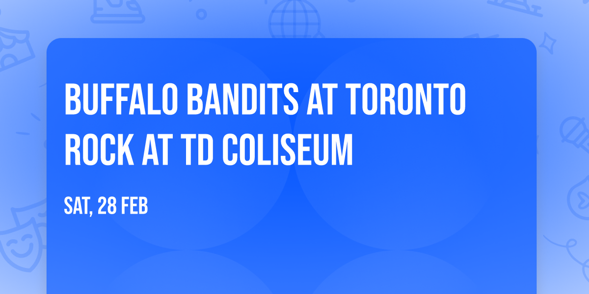 Buffalo Bandits at Toronto Rock at TD Coliseum