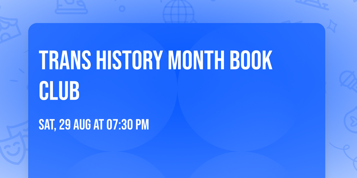 Trans History Month Book Club