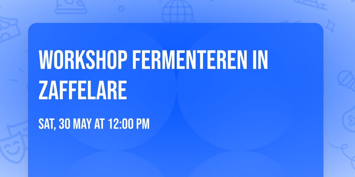 Workshop Fermenteren in Zaffelare