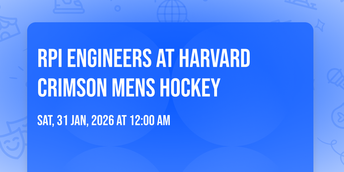 RPI Engineers at Harvard Crimson Mens Hockey, Bright-Landry Hockey ...