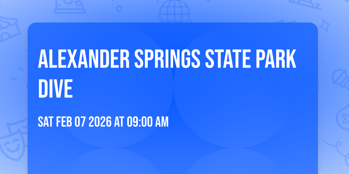 Alexander Springs State Park Dive