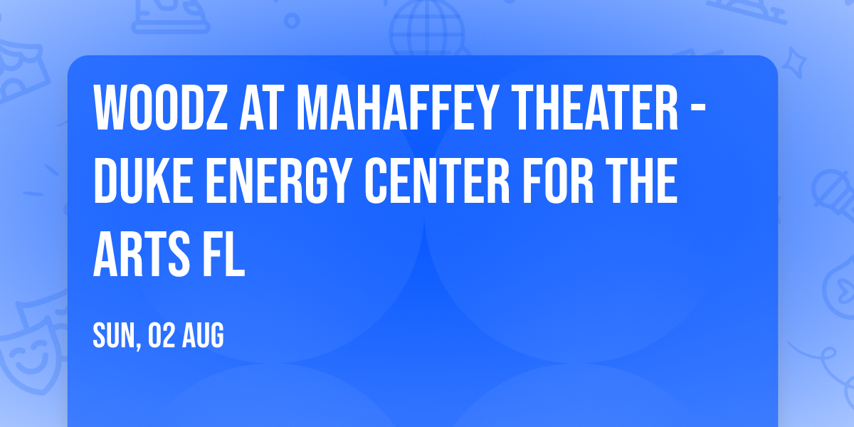 Woodz at Mahaffey Theater - Duke Energy Center for the Arts FL