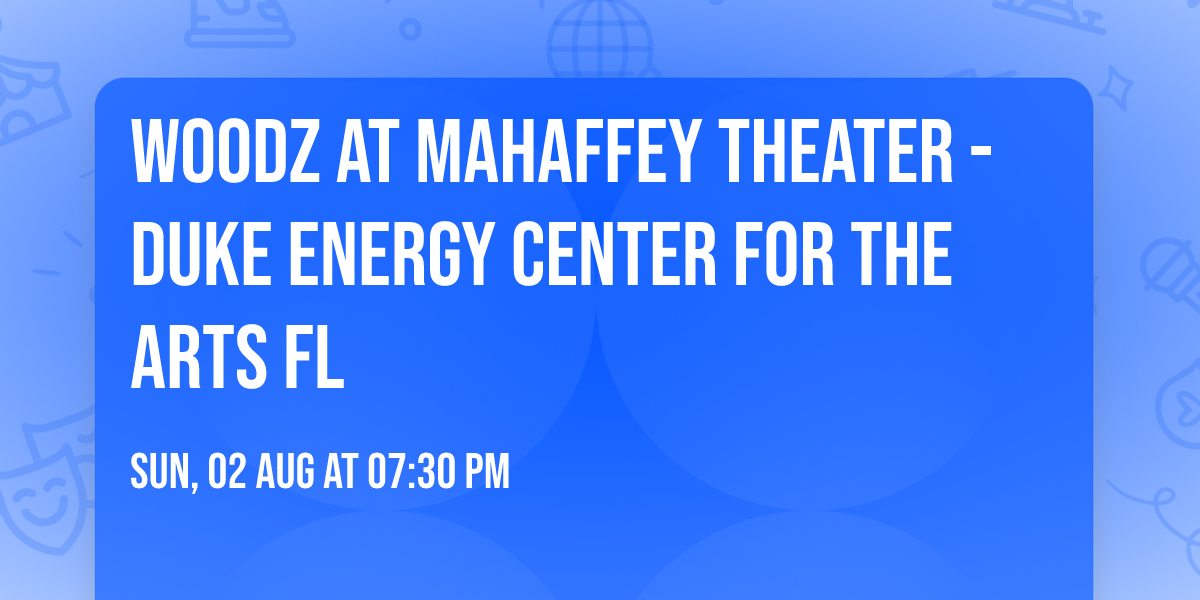 Woodz at Mahaffey Theater - Duke Energy Center for the Arts FL