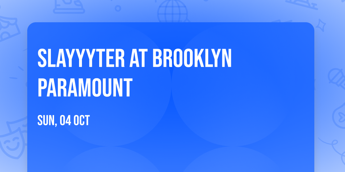 Slayyyter at Brooklyn Paramount