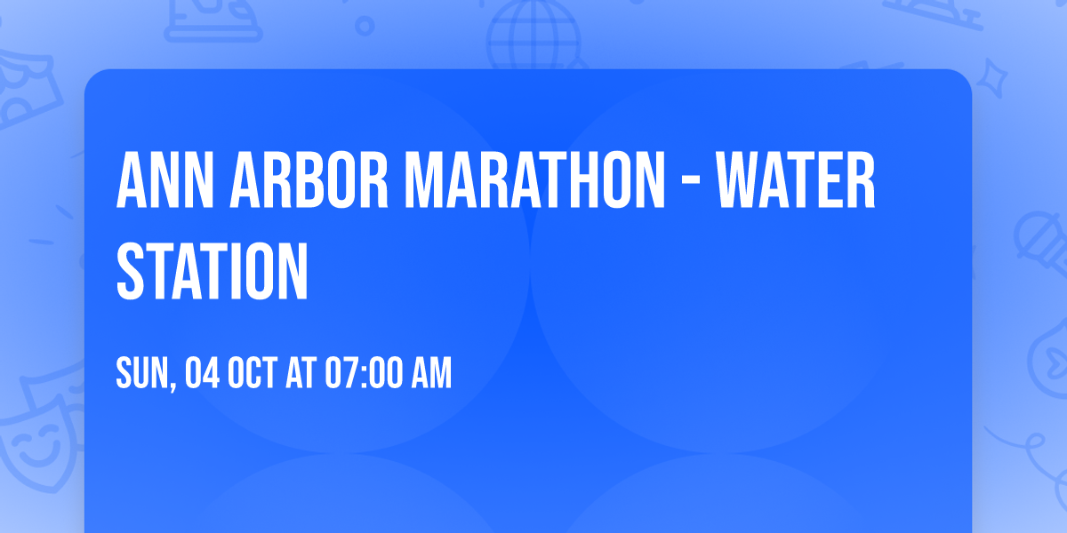 Ann Arbor Marathon - Water Station