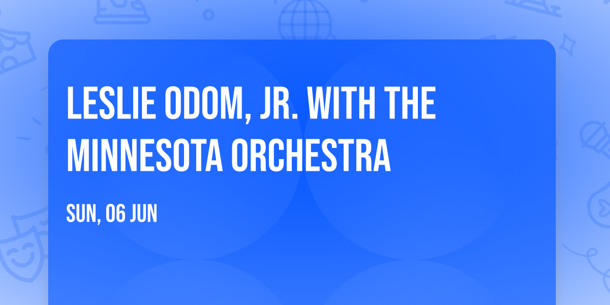 Leslie Odom, Jr. with the Minnesota Orchestra