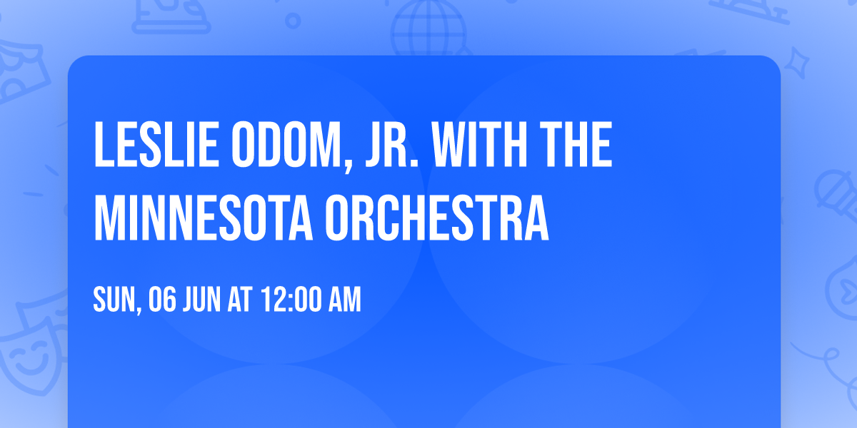 Leslie Odom, Jr. with the Minnesota Orchestra