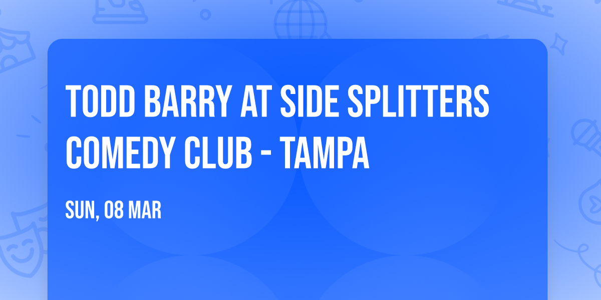 Todd Barry at Side Splitters Comedy Club - Tampa