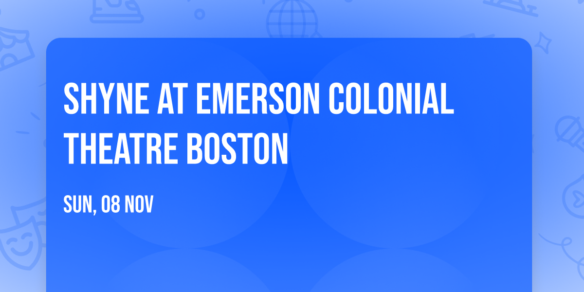 Shyne at Emerson Colonial Theatre Boston