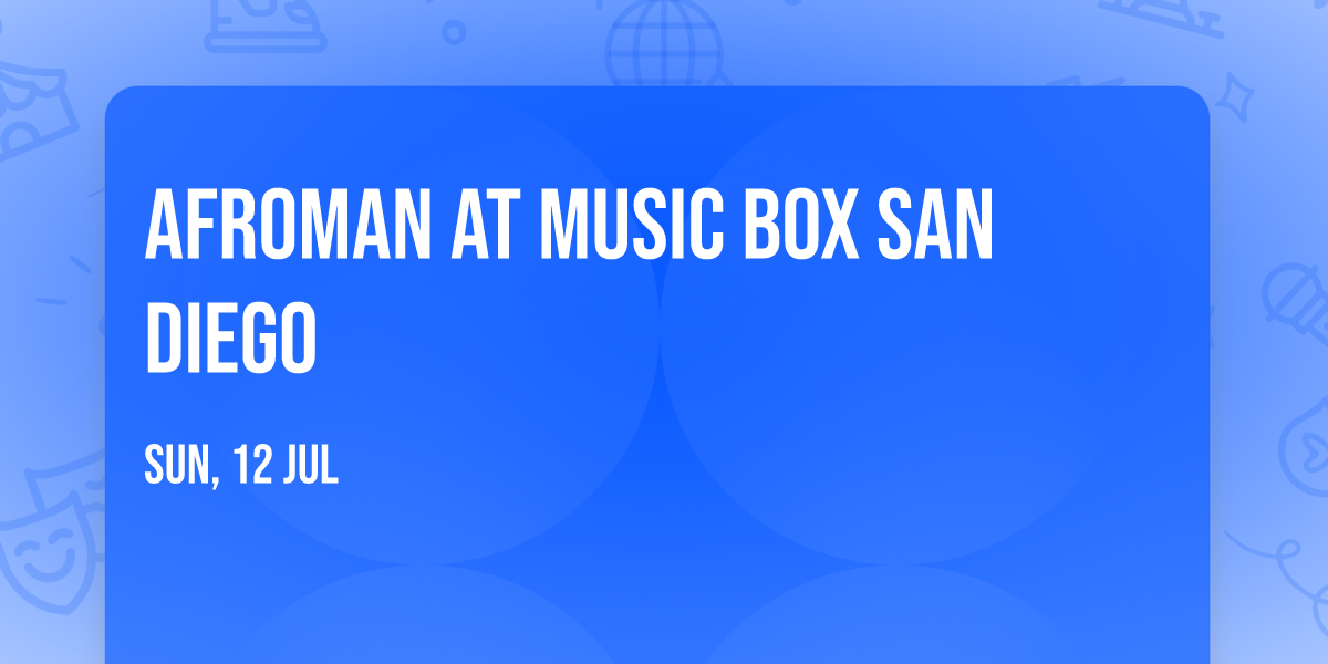 Afroman at Music Box San Diego