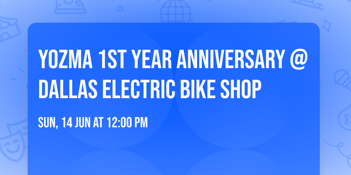 Yozma 1st Year Anniversary @ Dallas Electric Bike Shop