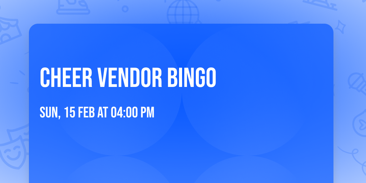 Cheer Vendor Bingo