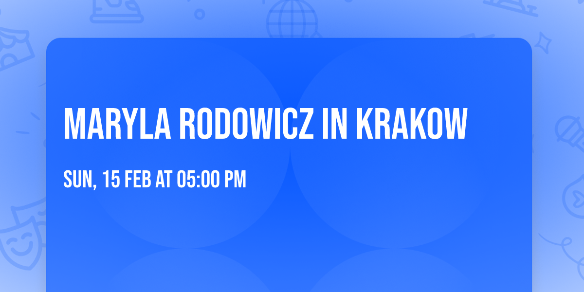 Maryla Rodowicz in Krakow