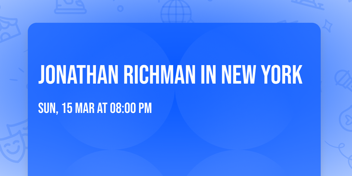 Jonathan Richman in New York
