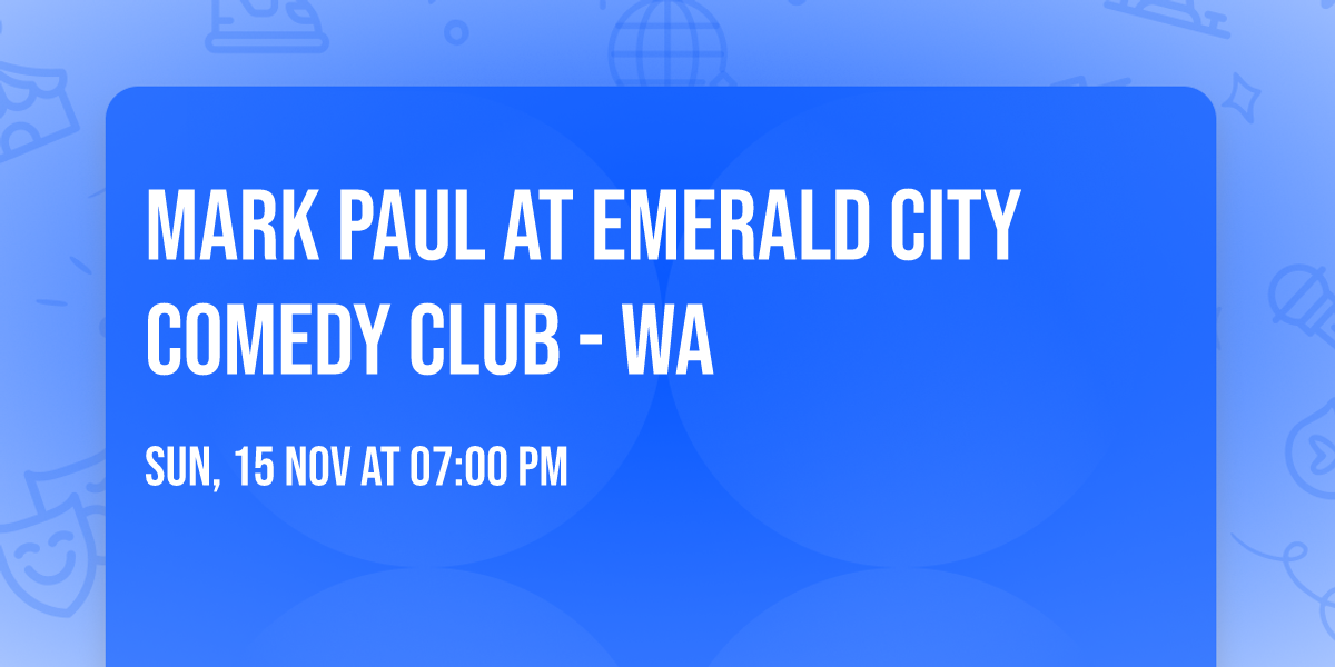 Mark Paul at Emerald City Comedy Club - WA