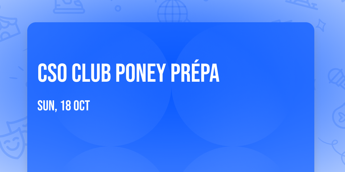 CSO CLUB PONEY PR\u00c9PA