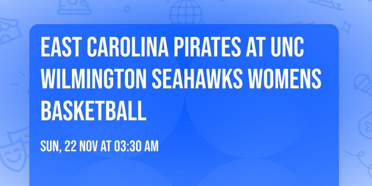 East Carolina Pirates at UNC Wilmington Seahawks Womens Basketball