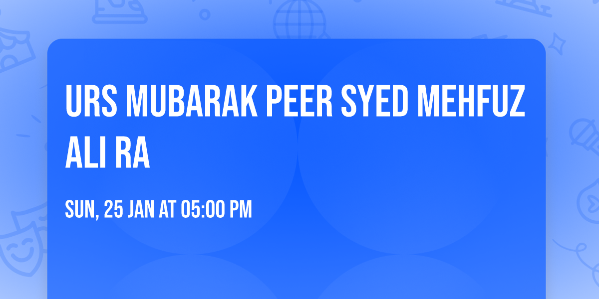 URS MUBARAK PEER SYED MEHFUZ ALI RA 