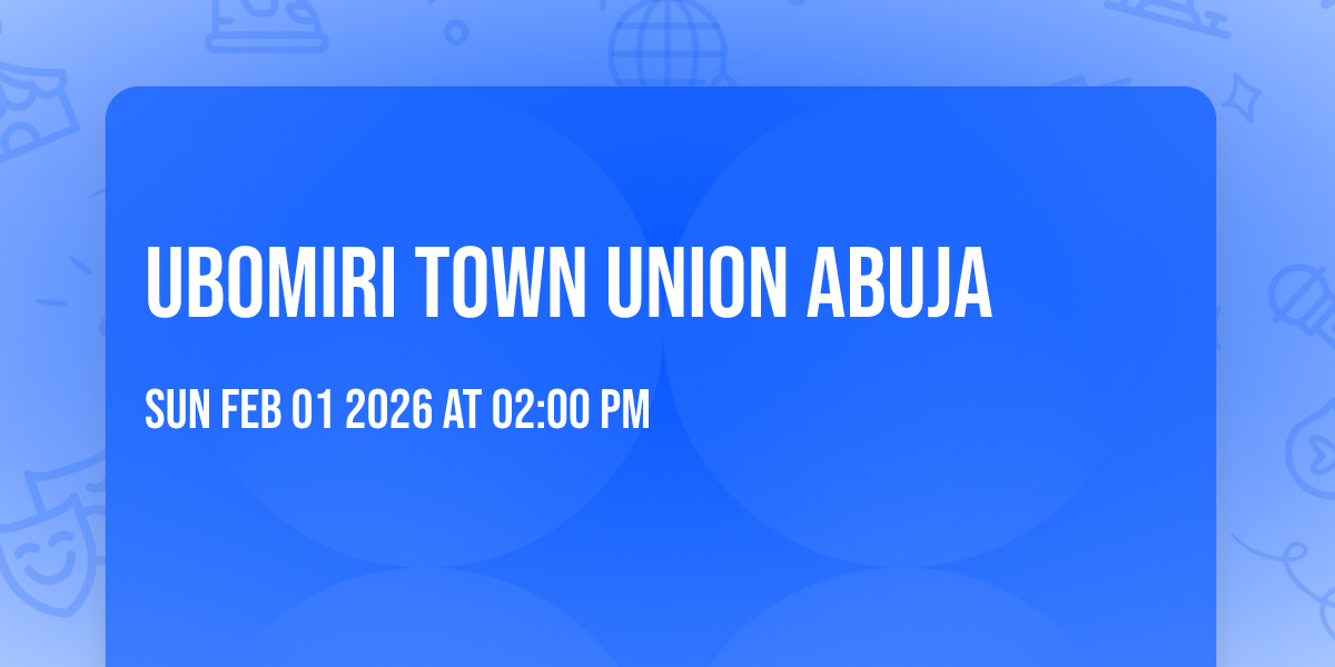 Ubomiri Town Union Abuja 